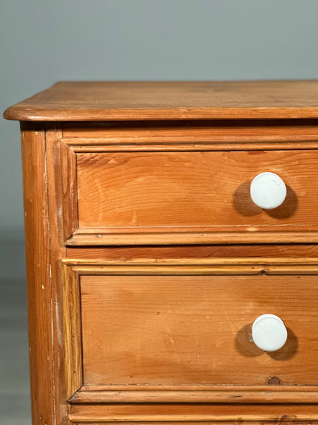 19th Century Wide Pine Chest Of Drawers