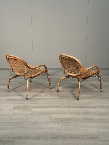 Vintage Ikea Wicker Chairs Designed By Mats Theselius For 'Ps Edition’