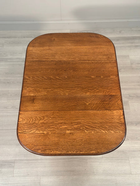 Antique Oak Drop Leaf Dining Table