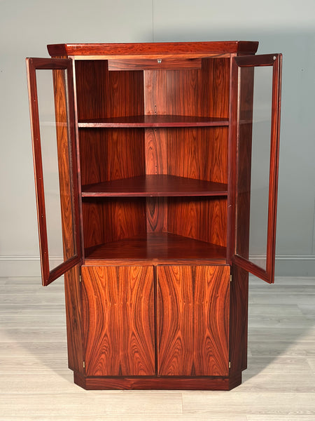 Danish Rosewood Corner Cabinet By Skovby