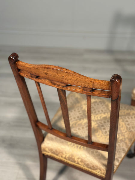 Pair Of Inlaid Rosewood Bedroom Chairs c.1880