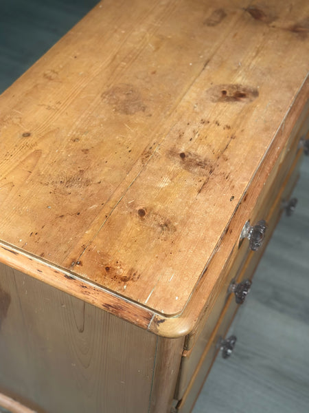 Victorian Pine Chest Of Drawers c.1880