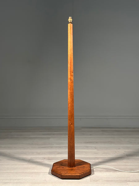 Arts and Crafts Cotswold School Oak Standard Lamp By Arthur Reynolds