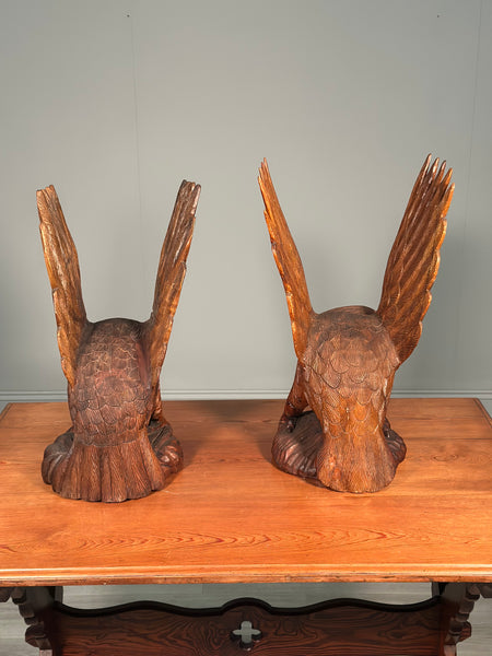 A Pair Of Carved Eagles