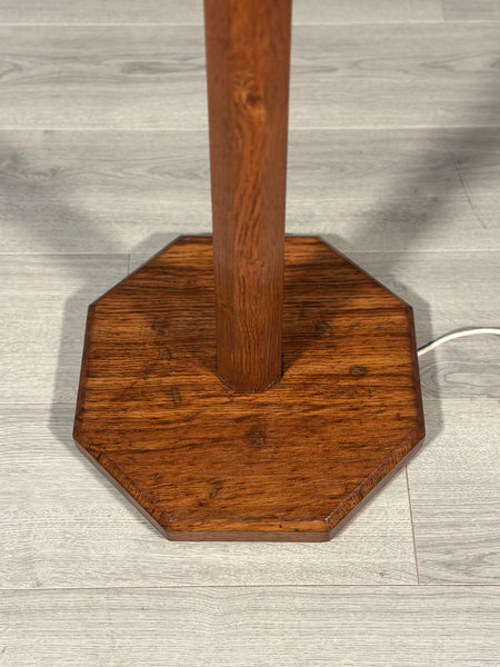 Arts and Crafts Cotswold School Oak Standard Lamp By Arthur Reynolds