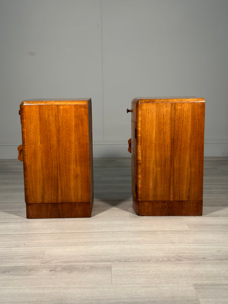 Burr Walnut Art Deco Bedside Cabinets