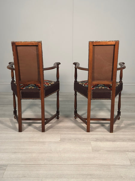Pair of Antique Armchairs With A Gaspard De Wit Tapestry