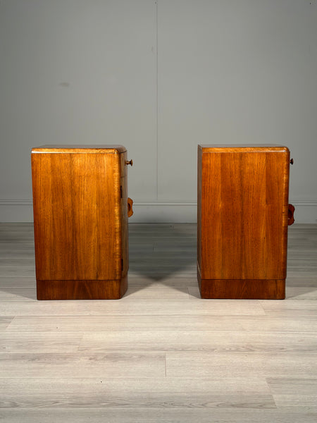 Burr Walnut Art Deco Bedside Cabinets