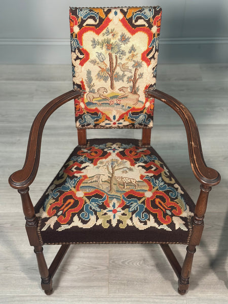 Pair of Antique Armchairs With A Gaspard De Wit Tapestry