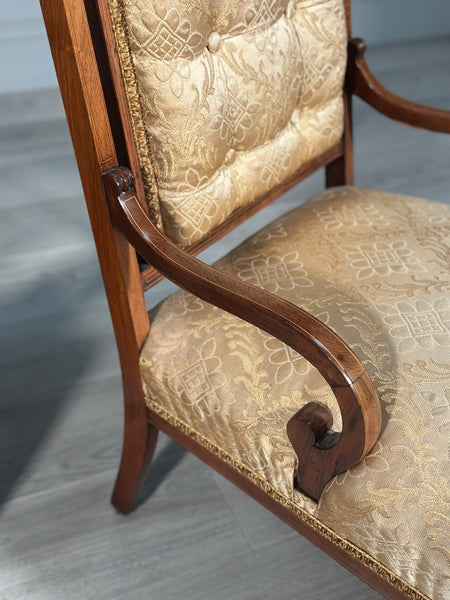 A Pair of His & Hers Inlaid Rosewood Armchairs c.1880