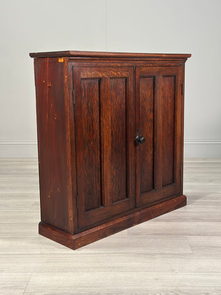 Small Antique Oak School Cupboard