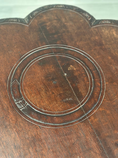 Carved Oak Antique Occasional Table By Walter Carter Harrod’s