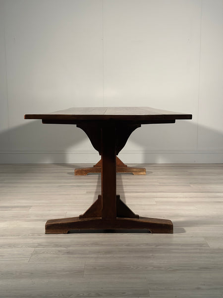 Huge 9ft Antique Oak Refectory Table