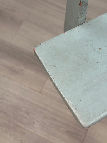 Antique Pine Bench In Blue Paint