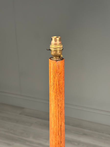 Arts and Crafts Cotswold School Oak Standard Lamp By Arthur Reynolds