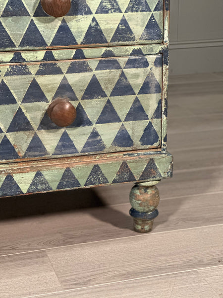 19th Century Geometric Painted Chest Of Drawers