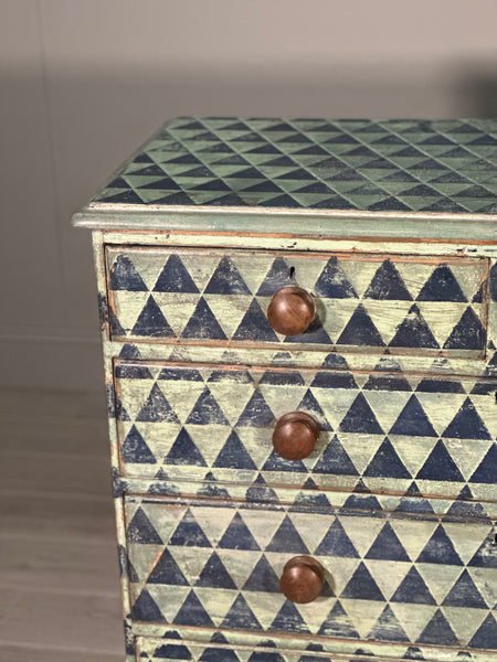 19th Century Geometric Painted Chest Of Drawers