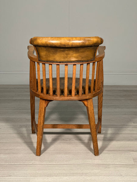 Edwardian Oak And Leather Desk Chair
