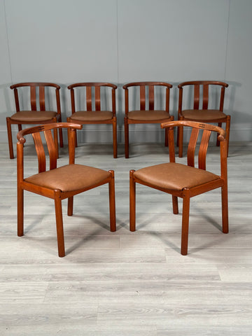 Set Of 6 Danish Dining Chairs By Hans J. Frydendal For Boltinge Stolefabrik, 1970s