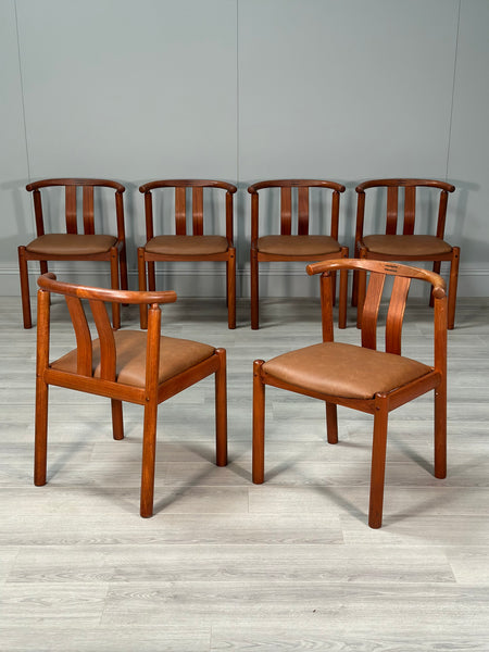 Set Of 6 Danish Dining Chairs By Hans J. Frydendal For Boltinge Stolefabrik, 1970s