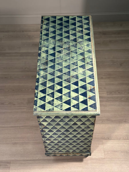 19th Century Geometric Painted Chest Of Drawers