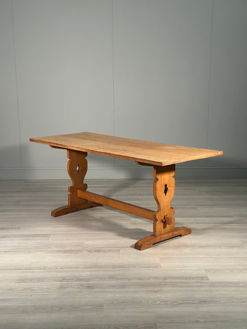 Arts and Crafts Light Oak Refectory Table