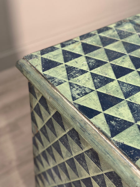 19th Century Geometric Painted Chest Of Drawers