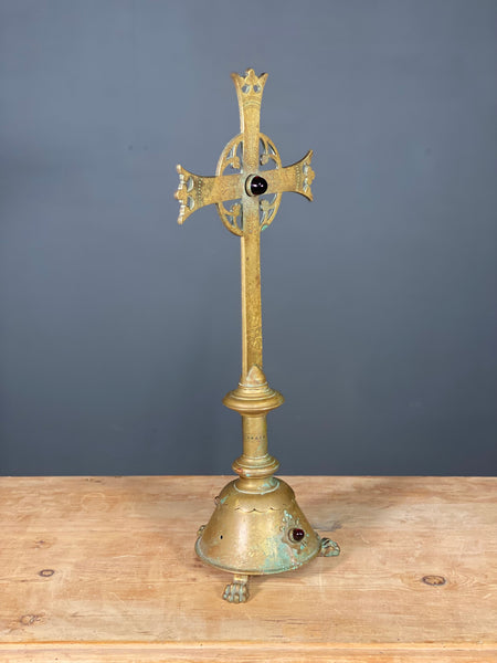 19th Century Brass Church Altar Cross