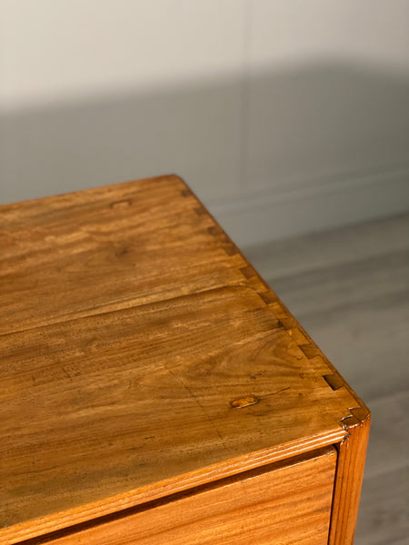 Edwardian Walnut Campaign Chest Of Drawers