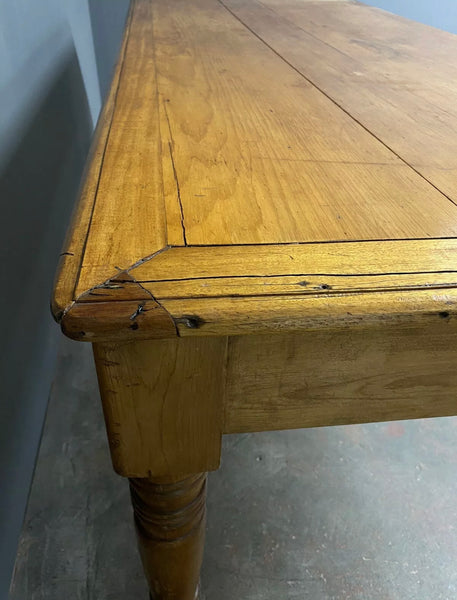 Large Antique 19th Century Pine Library Table
