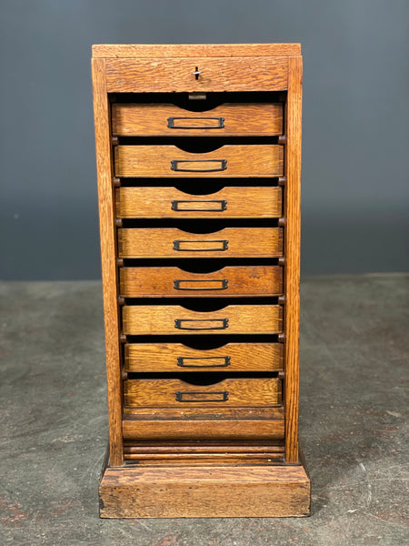 Oak Tambour Door Filing Cabinet c1910