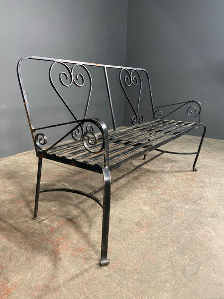 Mid 20th Century Wrought Iron Garden Bench