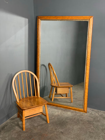 Large Early 20th Century Birds Eye Maple Mirror