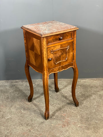 Antique Walnut French Bedside Cabinet