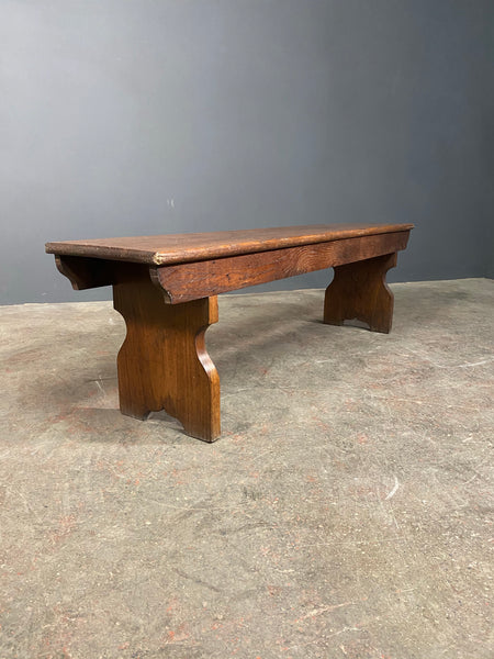 Small Oak Chapel Bench c1900