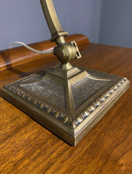 1930’s Art Deco Amronlite Brass Bankers Desk Lamp