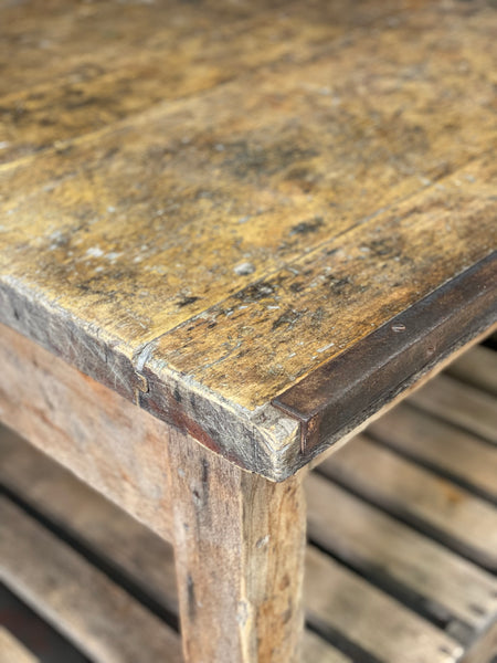 Early 20th Century Pine Industrial Kitchen Island