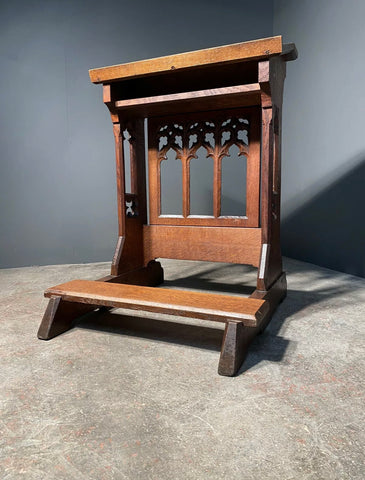 19th Century Gothic Oak Church Lectern Prayer Kneeling Stand