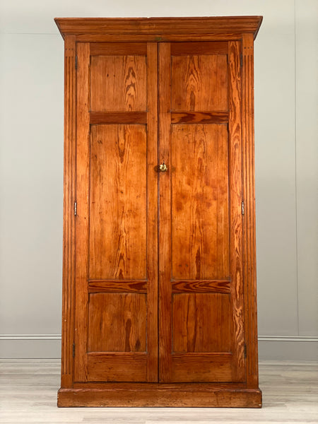 Large Pitch Pine School Cupboard By R Denham & Co