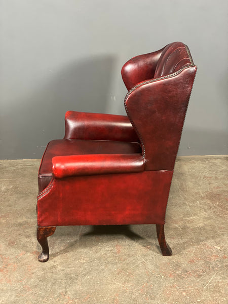 A Petite Chesterfield Wing Back Armchair
