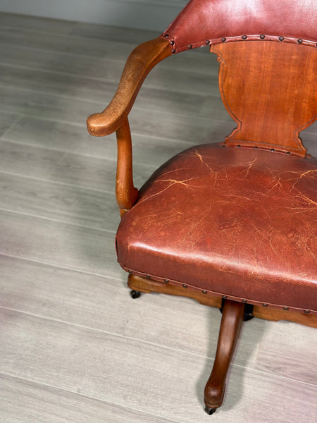 Art Deco Leather Desk Chair