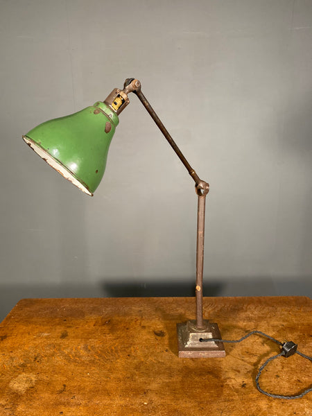 Large Antique Dugdill Industrial Angle poise Desk Lamp c1930