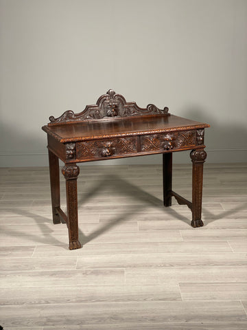 19th Century Carved Oak Greenman Table
