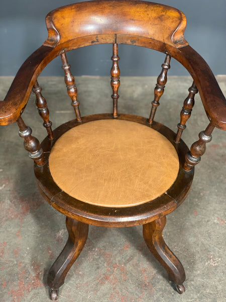 19th Century Captains Swivel Desk Chair