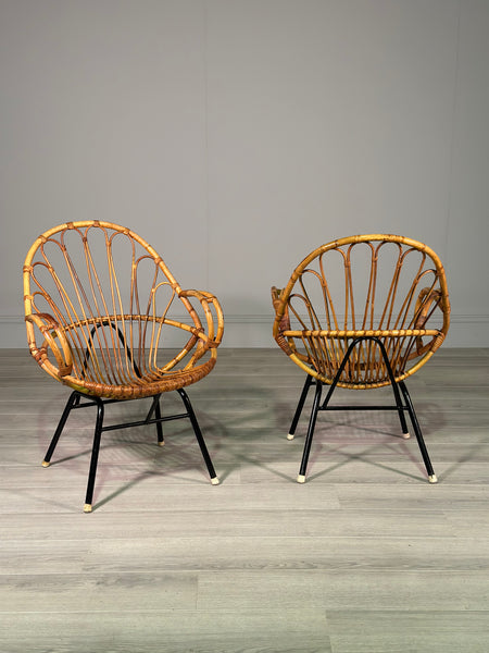 Vintage Italian Bamboo Chairs 1960’s