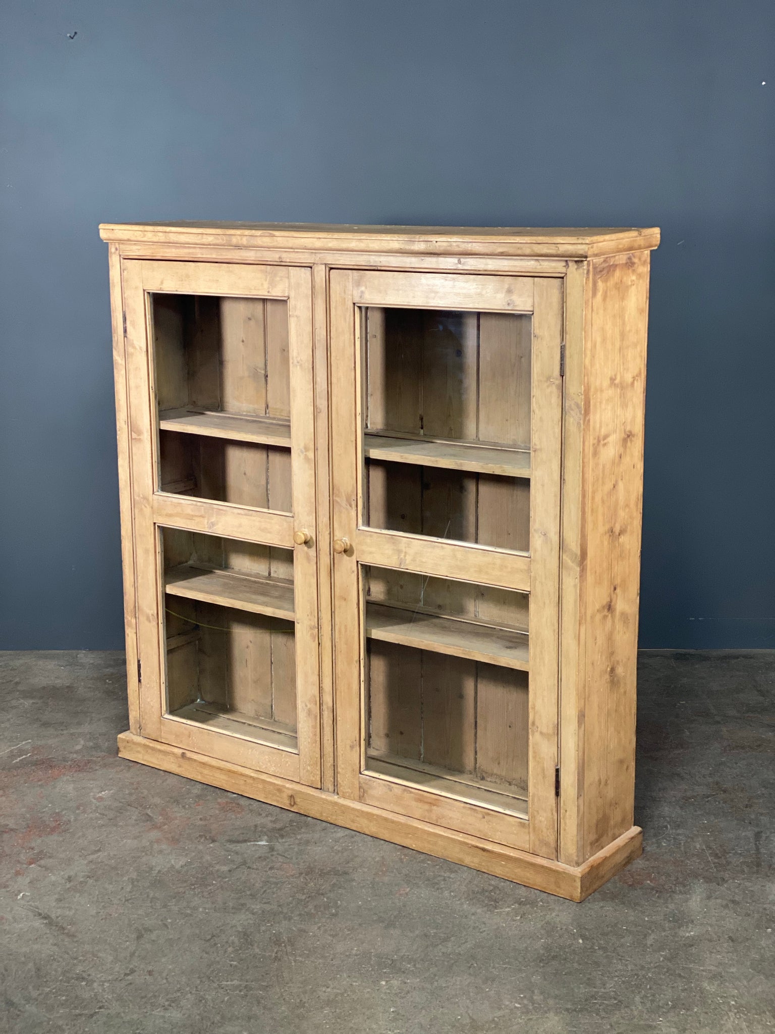 19th Century Glazed Pine Bookcase