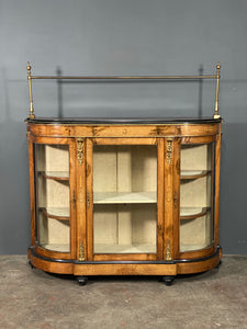 Victorian Walnut Bow Fronted Credenza