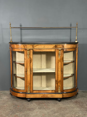 Victorian Walnut Bow Fronted Credenza