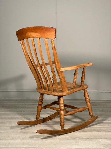 Large Antique Oak Rocking Chair