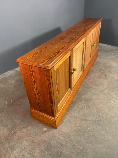 Large 7ft Pitch Pine Church Vestry Cupboard c1905